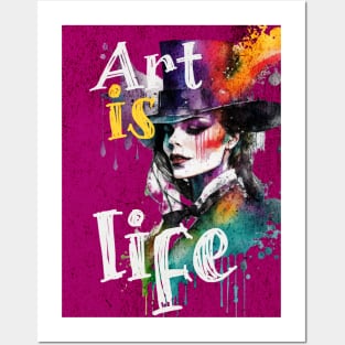 Art is Life Grunge Woman Posters and Art